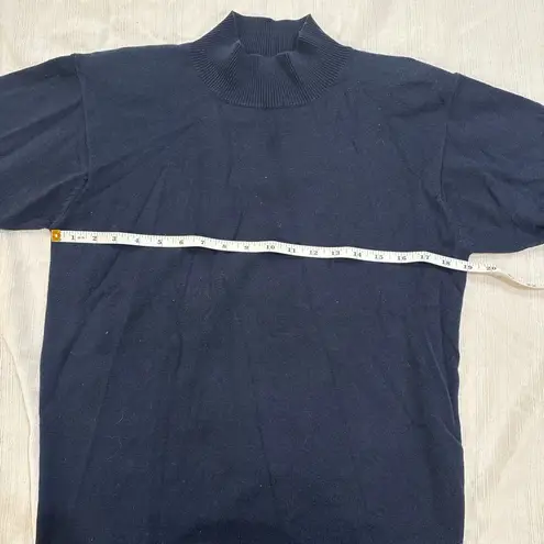 Vintage Navy Short Sleeved Turtleneck Blue Size M