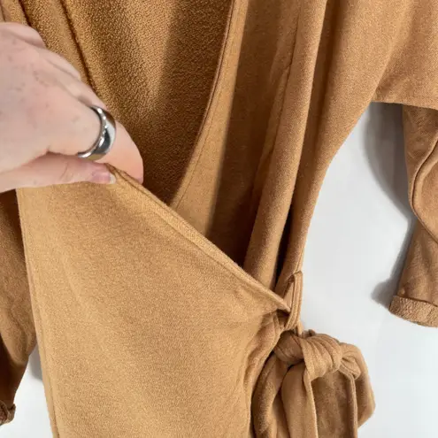 n:philanthropy Mini Wrap Sweater Dress Camel 3/4 Sleeve Size XS New With Tags