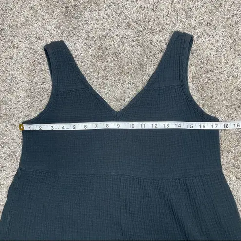 Marine layer Corinne Double Cloth Maxi Dress Black Small Gauzy Cotton Sleeveless