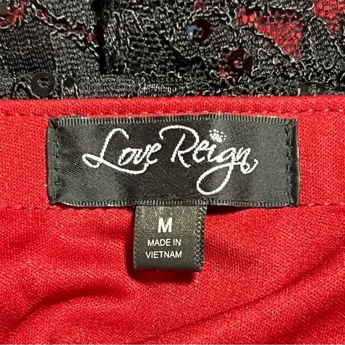 Love Reign Strapless Black Lace Overlay Dress Sz M Sequin Grunge Whimsigoth HOCO