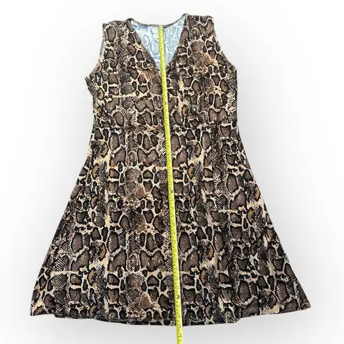 Serra Faux Wrap Dress Women’s XL Snakeskin Animal Print Stretchy Fit & Flare