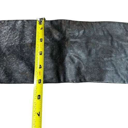 Scanlan & Theodore Lamb Leather Tie Waist Belt Metallic Black Futuristic Chic