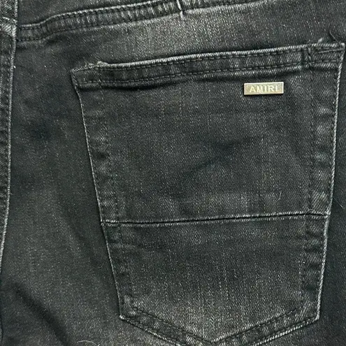 Amiri Black Paint Drop Core Logo Skinny Jeans Size 0/30 Distressed New