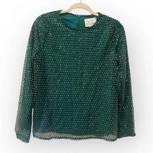 NWT Tuckernuck Hyacinth House Gemma Green Sequin Beaded Top size small