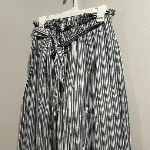 Hayden  Striped Wide-Leg Pants with Bow Tie NWT L