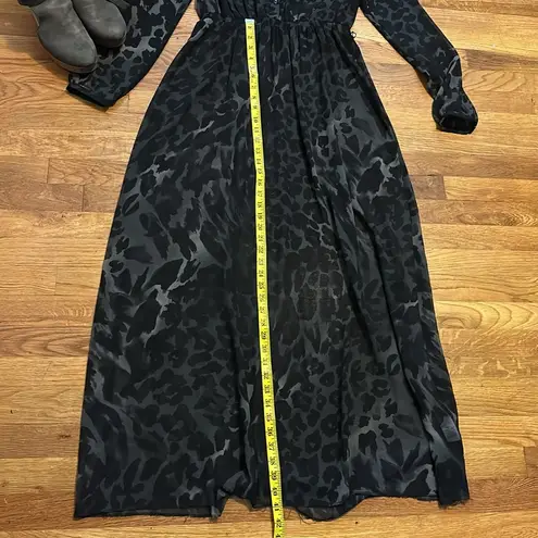 Kensie Leopard Print Sheer Maxi Dress Size 8