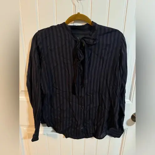 Rails Colette Charcoal Ink Stripe Button Down Blouse