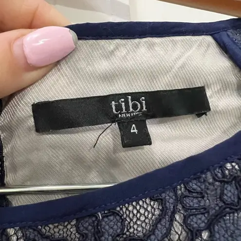 Tibi Navy Blue Lace Mini Dress Size 4 US