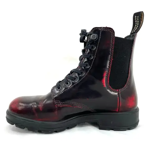 Blundstone Boots Bordeaux Brush Red Leather Lace Up Chelsea Shoes Size AU 4.5