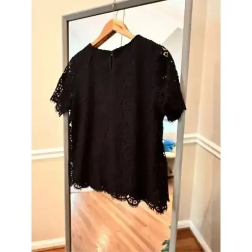 Philosophy  Black Lace Short Sleeve Shirt Medium NWT