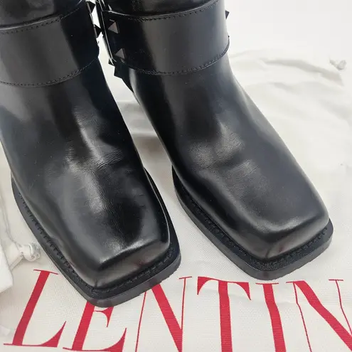 Valentino Garavani Valentino Rockstud Knee-high Leather Boots Black