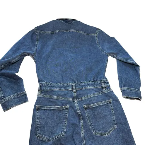 DL1961 Freja Jumpsuit Long Sleeve Blue Denim Tripoli Size Large