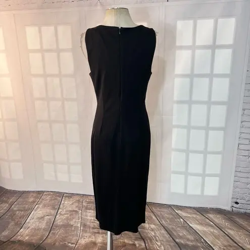 T Tahari Black Lace Up Skirt Sleeveless Sheath Cocktail Party Dress Size 10