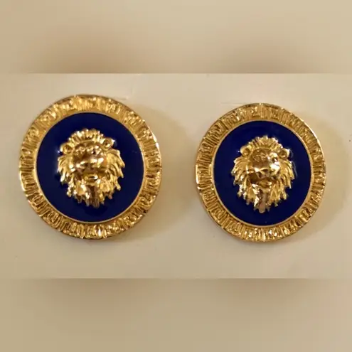 Fashion Earrings w/Lions Head! Blue