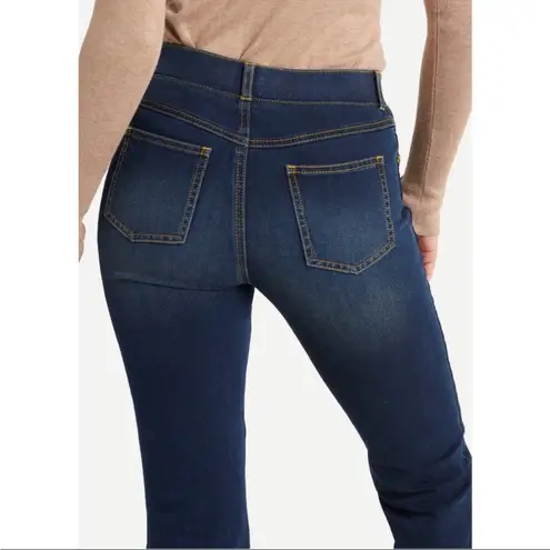 Betabrand Straight-Leg 4 Pocket Yoga Denim Jeans in Dark Vintage Wash