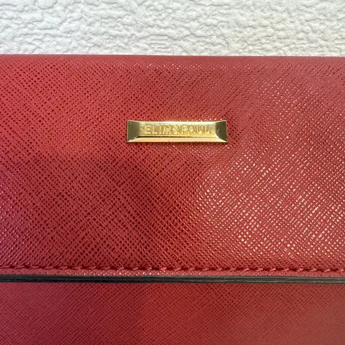 Elim & Paul Red Clutch Purse Bag - 7.75 x 6.5" - Wrist Strap, Gold Label