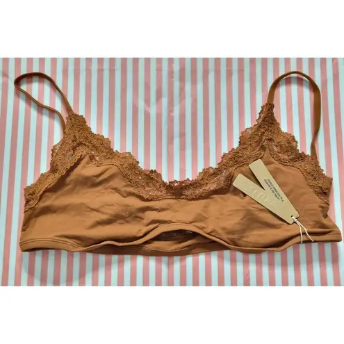 SKIMS Fits Everybody Lace Scoop Bralette Bronze 2X Lingerie Top New