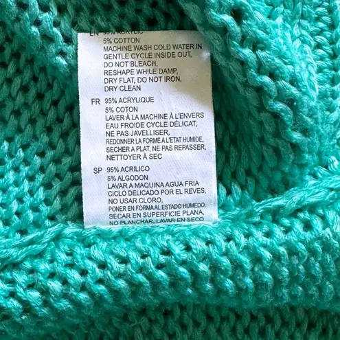 RD Style Boxy Modern Medium-Weave Sweater Wide Long Sleeves Aqua Green NWT Small