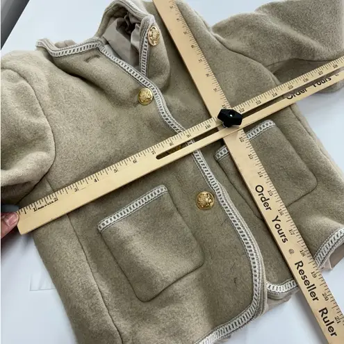 Dunst Jacket Womens X Small Beige Tweed Boucle Gold Button Blazer Wool Size XS