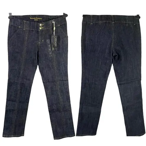 Boom Boom Jeans Boom Boom dark denim bootcut jeans gold stitching and trim juniors Size 7