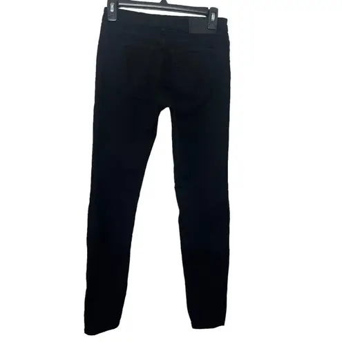 All Saints Womens Mast Skinny Jeans in Croc Black Low Rise Stretch Size 26