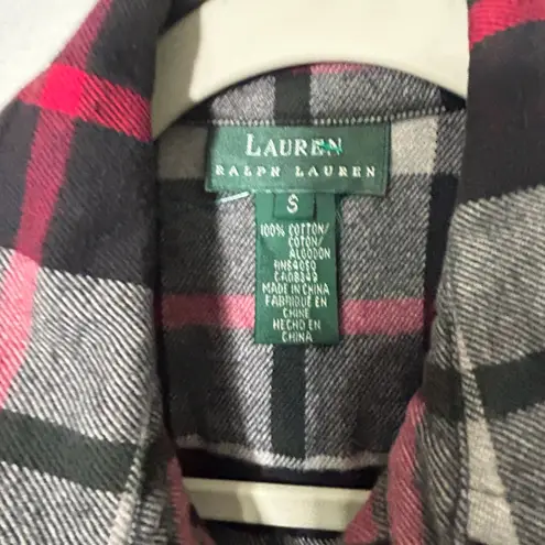 Lauren Ralph Lauren Flannel Plaid Long Sleeve Zip