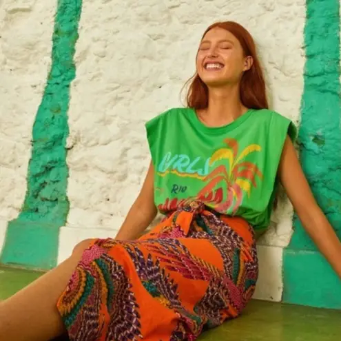 Farm Rio Ipanema Graphic T-Shirt, Green Medium