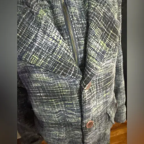 B by Burton Wool Blend Tweed Large – Hooded, Floral Lining, Warm Snowboard Coat Gray