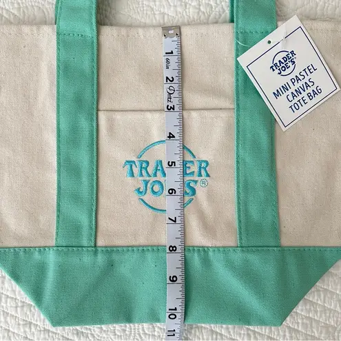 Trader Joe’s Mini Pastel Canvas Tote Bag – GREEN NWT