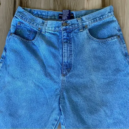 Vintage Halston high relaxed cropped mom jean 12 Blue