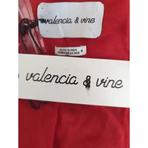 Valencia & Vine Red Floral Mini Blouson Tiered Dress Medium NWT Summer Chic Boho