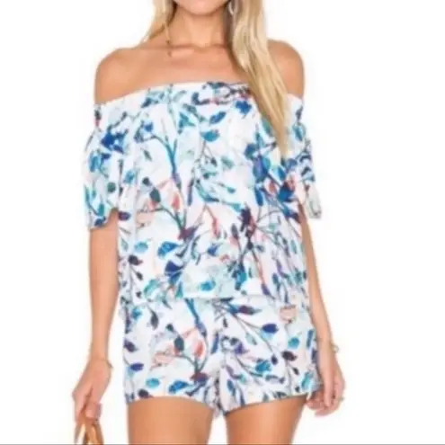 Parker  100% Silk floral off the shoulder romper size M