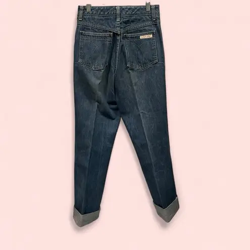 Vintage 80’s Calvin Klein jeans solid thick denim pleated hi