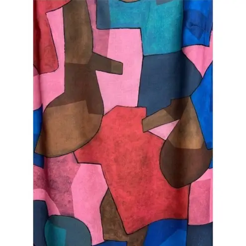 Molly Bracken Lili Sidonio Cubism Art Deco Colorful Shift Dress Size Medium
