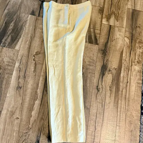 Tommy Bahama  Women’s 8 Yellow Tropical Palm Tree Silk Linen Trousers Pants