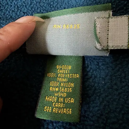 Vintage Cabelas Fleece Snap Pullover Unisex Medium Teal Polartec Sweater Outdoor Blue