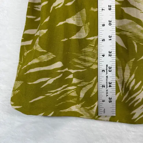 Jason Wu linen blend Silk trim Palm Print Halter Dress Green Size 10 no belt