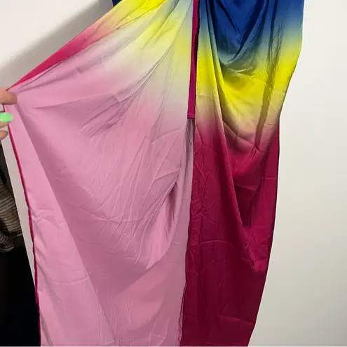 Garnerstyle X FTF Renee Tie Dye Rainbow Maxi Skirt Size NEW 2X Blue