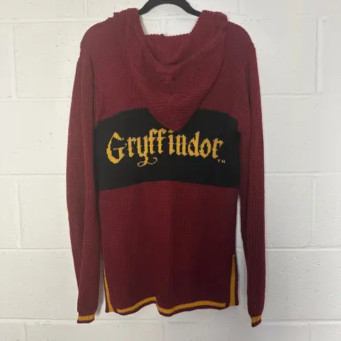 Harry Potter Gryffindor Crest Hoodie Sweater Knit Pullover Women's MD - Image 4