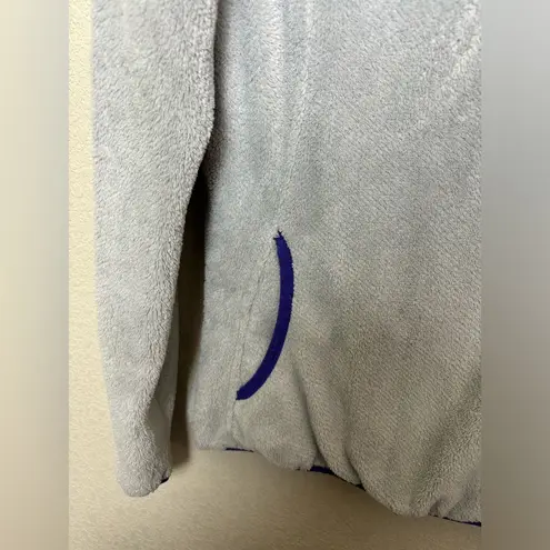 Free Country Grey and Purple Fleece Pocketed Pullover M