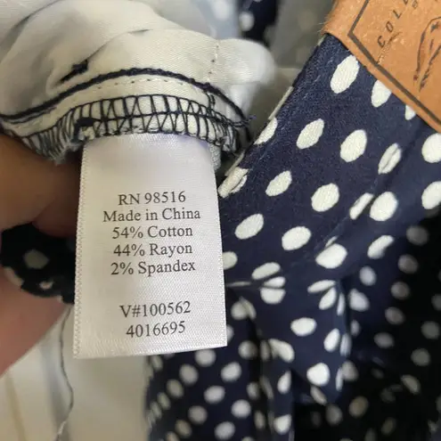 Coldwater Creek Women Jeans 16 Seeing Spots Ankle Jeans Blue White Polka Dot NEW