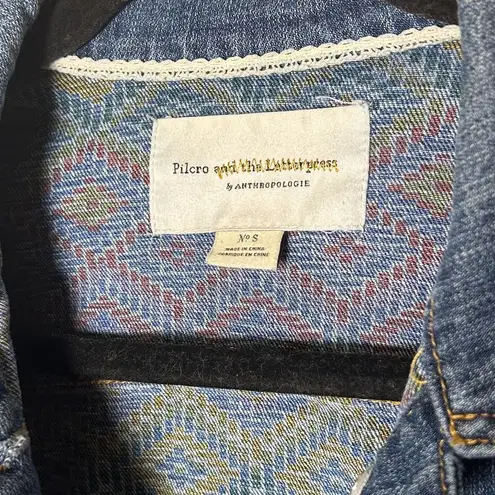 Pilcro and the Letterpress Denim Jean Jacket Size Small