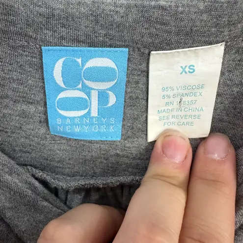 barney's new york CO-OP Barneys Babydoll Dress Womens XS Gray Ruched Minimalist Y2K Indie Chic