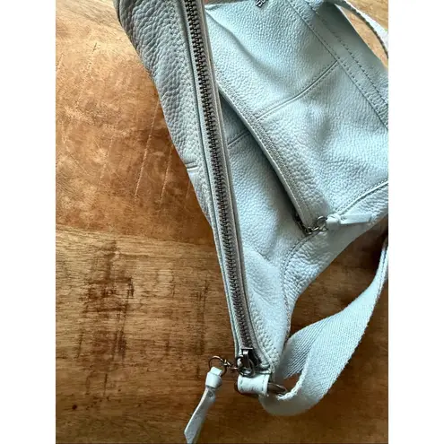 The Sak Leather Crossbody Bag Ice Grey Adjustable Strap Shoulder Purse