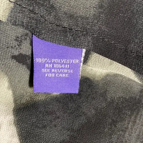 Vivienne Tam SHEER BUTTON CAREER SHIRT BLOUSE BLACK OLIVE GREEN SZ 8 LON…