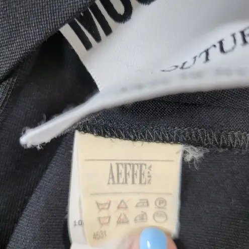 Moschino Couture Womens Tuxedo Pants 8 Black Wool Satin Trim Button Formal Dress