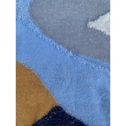 FRNCH Paris Collage Turtleneck Rib Knit Textured Sweater Small/Medium Stretch