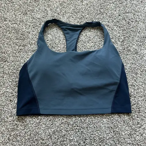 Athleta  gray & navy blue longline sports bra size M