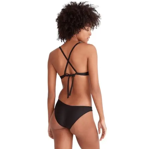 Madewell  Second Wave Women's L Curved-Waist Bikini Bottom‎ True Black Size L NWT