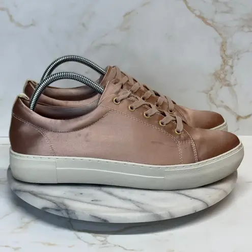 J/Slides Amberr Sneakers Pink Blush Satin Leather Lined Woman's 10 Casual